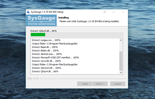 
Mặc dù miễn phí nhưng SysGauge không “kèm theo” bất kì “phần mềm lạ” nào khác khi cài đặt nên người dùng có thể an tâm cài đặt với các thiết lập mặc định. Khi đã hoàn tất việc cài đặt, bạn hãy khởi chạy phần mềm thông qua biểu tượng SysGauge ở Desktop.
